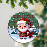 MacKinnon Hunting Ancient Tartan Christmas Ceramic Ornament - Santa Claus In Kilt Style